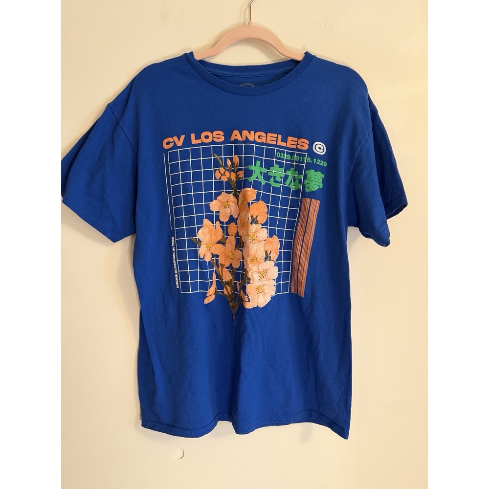Civil Regime CVLA Blue Cherry Blossom Graphic Tee‎ Shirt Size Large